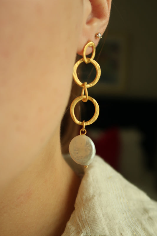 Round Pearl Earrings