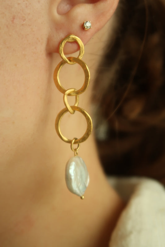 Round Pearl Earrings